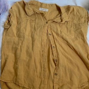 Mustard yellow button up